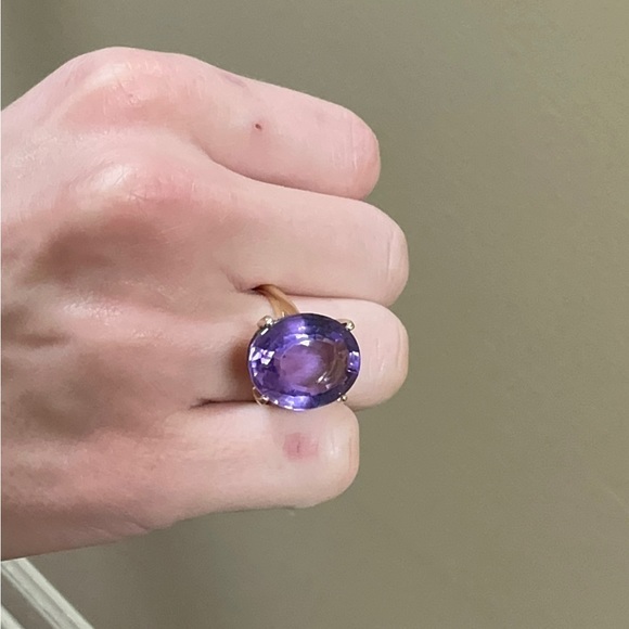 14 kt yellow gold amethyst stone. In great like new condition. - Picture 12 of 14